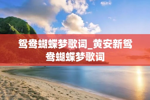 鸳鸯蝴蝶梦歌词_黄安新鸳鸯蝴蝶梦歌词