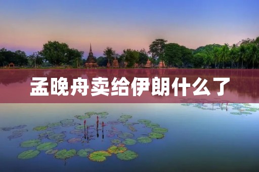 孟晚舟卖给伊朗什么了 孟晚舟卖给伊朗什么了