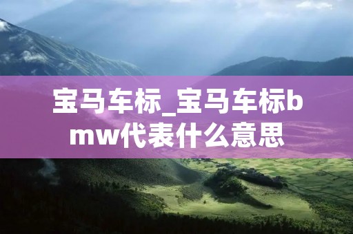宝马车标_宝马车标bmw代表什么意思