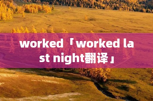 worked「worked last night翻译」