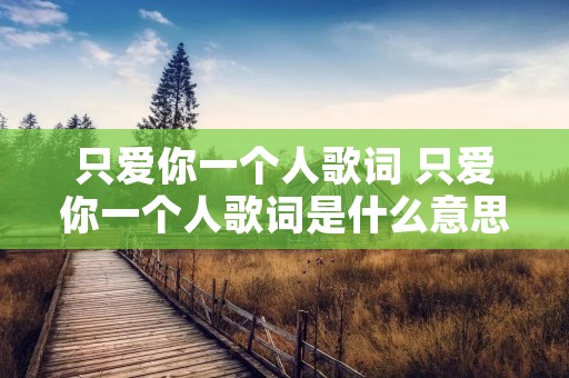 只爱你一个人歌词 只爱你一个人歌词是什么意思