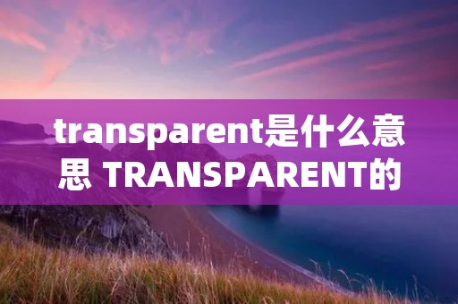transparent是什么意思 TRANSPARENT的意思 transparent是什么意思 TRANSPARENT的意思