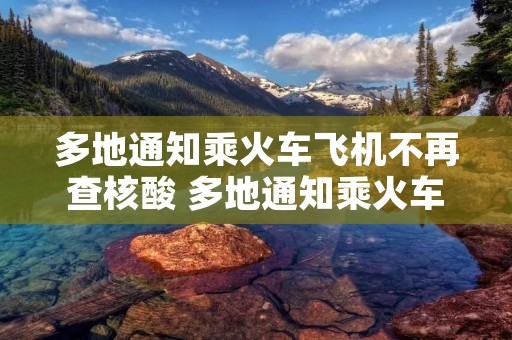多地通知乘火车飞机不再查核酸 多地通知乘火车飞机不再查核酸了