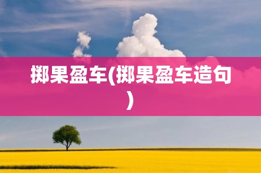 掷果盈车(掷果盈车造句)