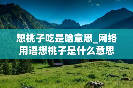 想桃子吃是啥意思_网络用语想桃子是什么意思
