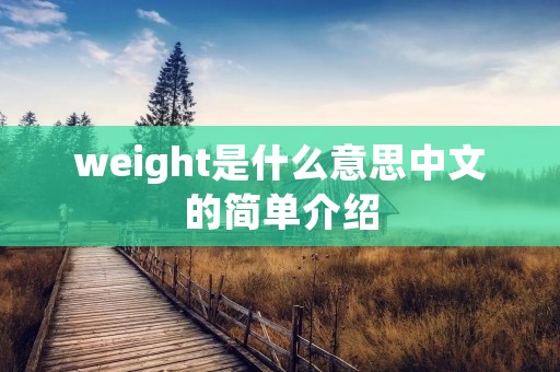 weight是什么意思中文的简单介绍