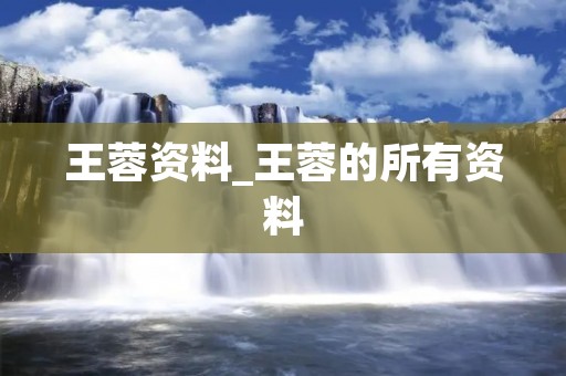 王蓉资料_王蓉的所有资料