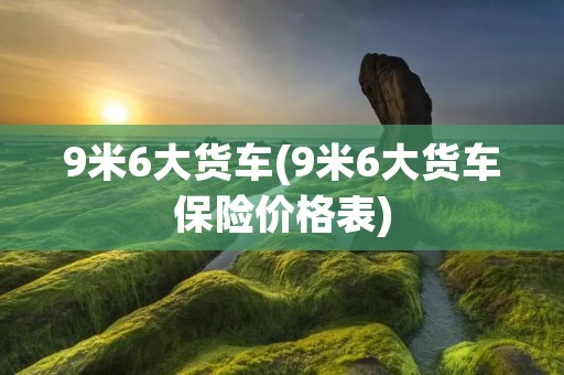 9米6大货车(9米6大货车保险价格表)