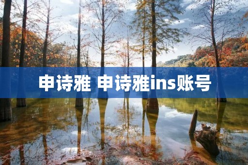 申诗雅 申诗雅ins账号