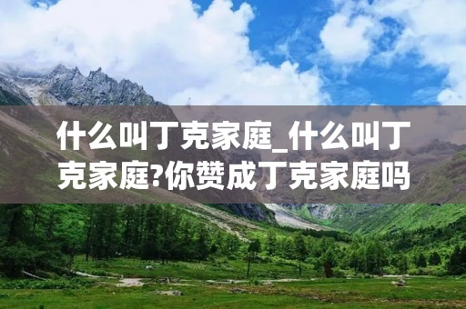 什么叫丁克家庭_什么叫丁克家庭?你赞成丁克家庭吗?为什么?