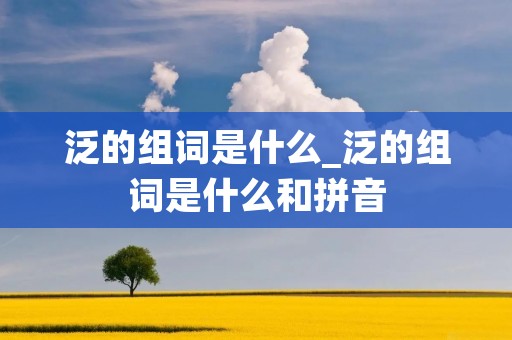 泛的组词是什么_泛的组词是什么和拼音
