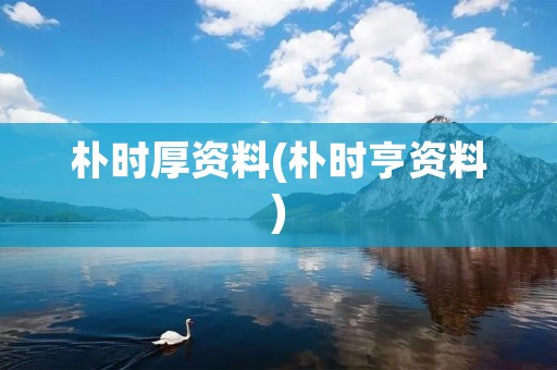 朴时厚资料(朴时亨资料)