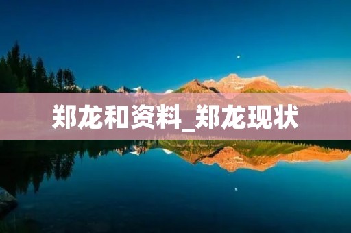 郑龙和资料_郑龙现状