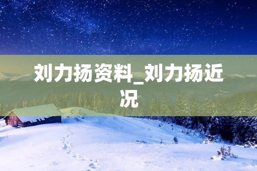 刘力扬资料_刘力扬近况