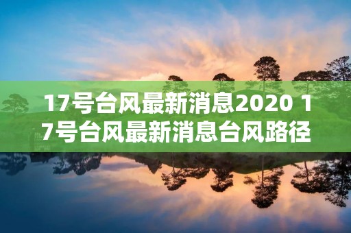 17号台风最新消息2020 17号台风最新消息台风路径图 17号台风最新消息2020 17号台风最新消息台风路径图