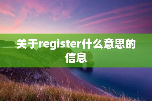 关于register什么意思的信息