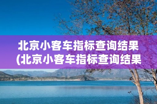 北京小客车指标查询结果(北京小客车指标查询结果查询官网)