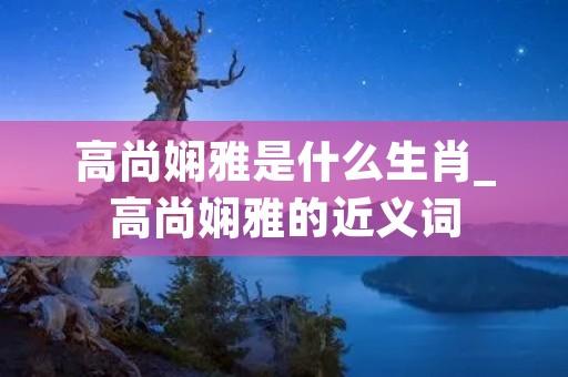 高尚娴雅是什么生肖_高尚娴雅的近义词