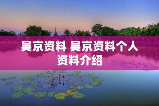 吴京资料 吴京资料个人资料介绍