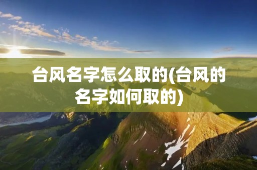 台风名字怎么取的(台风的名字如何取的) 台风名字怎么取的(台风的名字如何取的)