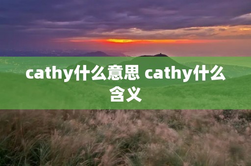 cathy什么意思 cathy什么含义