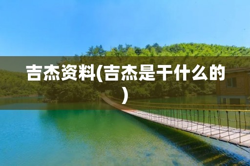 吉杰资料(吉杰是干什么的)