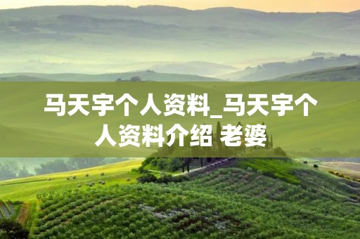 马天宇个人资料_马天宇个人资料介绍 老婆