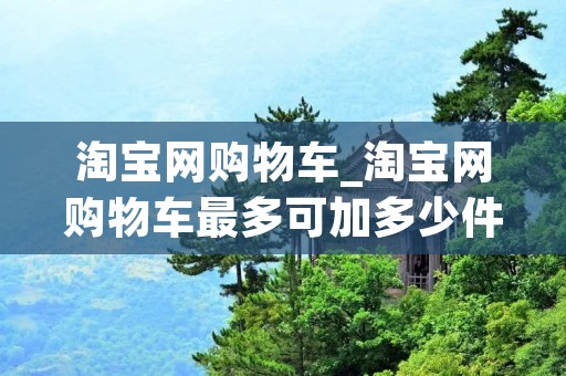 淘宝网购物车_淘宝网购物车最多可加多少件宝贝