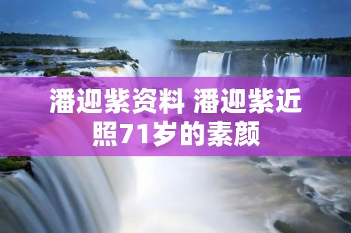 潘迎紫资料 潘迎紫近照71岁的素颜