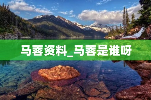 马蓉资料_马蓉是谁呀 马蓉资料_马蓉是谁呀