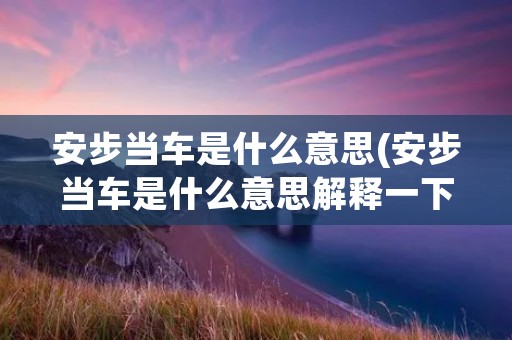 安步当车是什么意思(安步当车是什么意思解释一下)