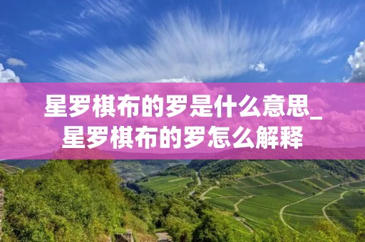 星罗棋布的罗是什么意思_星罗棋布的罗怎么解释