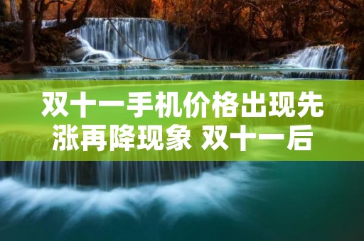 双十一手机价格出现先涨再降现象 双十一后手机价格会回升吗 双十一手机价格出现先涨再降现象 双十一后手机价格会回升吗