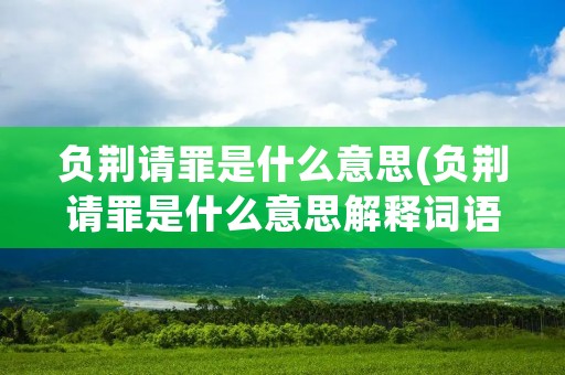 负荆请罪是什么意思(负荆请罪是什么意思解释词语)