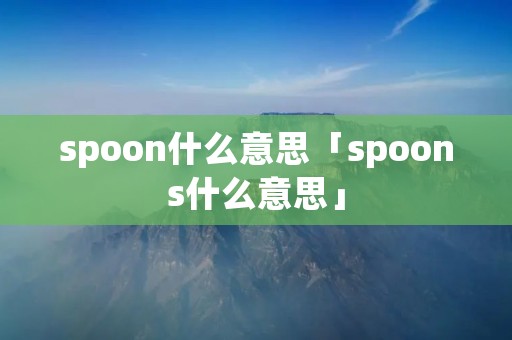 spoon什么意思「spoons什么意思」