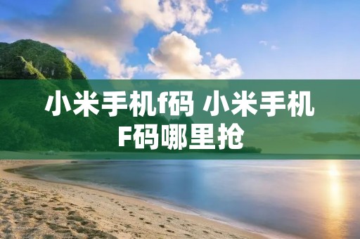 小米手机f码 小米手机F码哪里抢