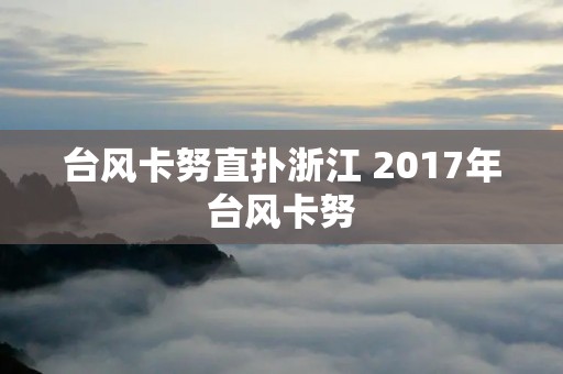 台风卡努直扑浙江 2017年台风卡努 台风卡努直扑浙江 2017年台风卡努