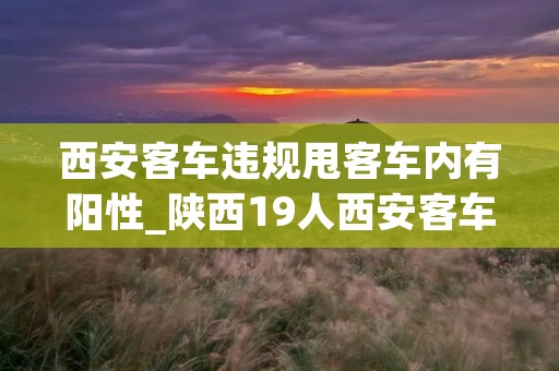 西安客车违规甩客车内有阳性_陕西19人西安客车追尾翻车 西安客车违规甩客车内有阳性_陕西19人西安客车追尾翻车