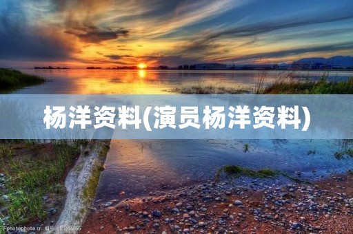 杨洋资料(演员杨洋资料)