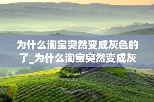 为什么淘宝突然变成灰色的了_为什么淘宝突然变成灰色的了今天12月1日 为什么淘宝突然变成灰色的了_为什么淘宝突然变成灰色的了今天12月1日