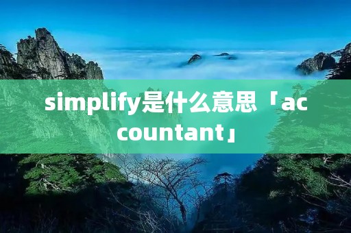 simplify是什么意思「accountant」