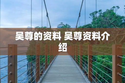 吴尊的资料 吴尊资料介绍