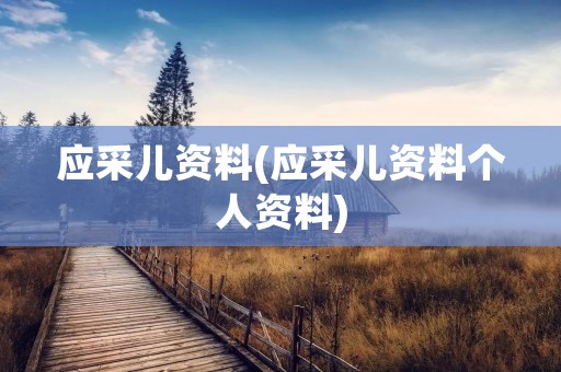 应采儿资料(应采儿资料个人资料)