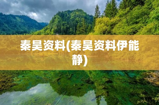 秦昊资料(秦昊资料伊能静)