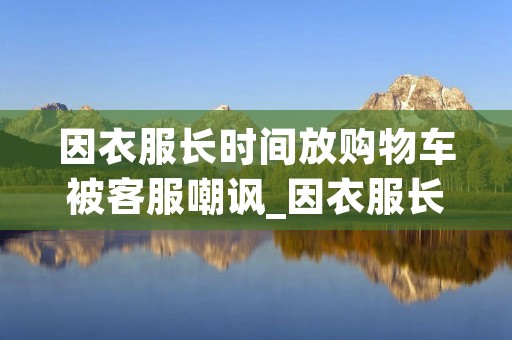因衣服长时间放购物车被客服嘲讽_因衣服长时间放购物车被客服嘲讽一