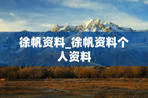 徐帆资料_徐帆资料个人资料