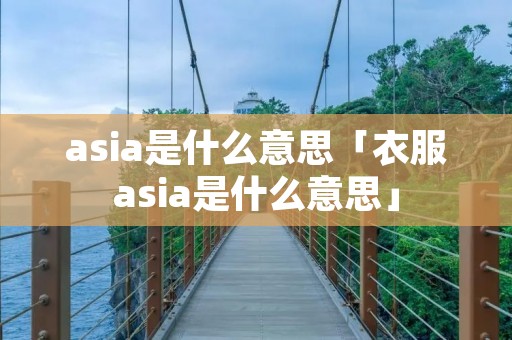asia是什么意思「衣服asia是什么意思」