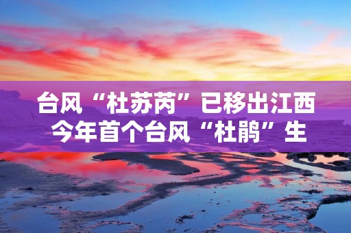 台风“杜苏芮”已移出江西 今年首个台风“杜鹃”生成