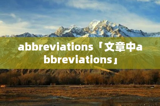 abbreviations「文章中abbreviations」