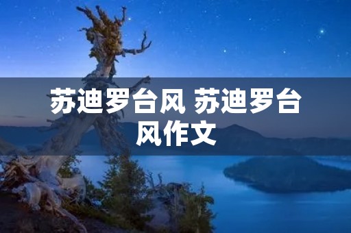 苏迪罗台风 苏迪罗台风作文